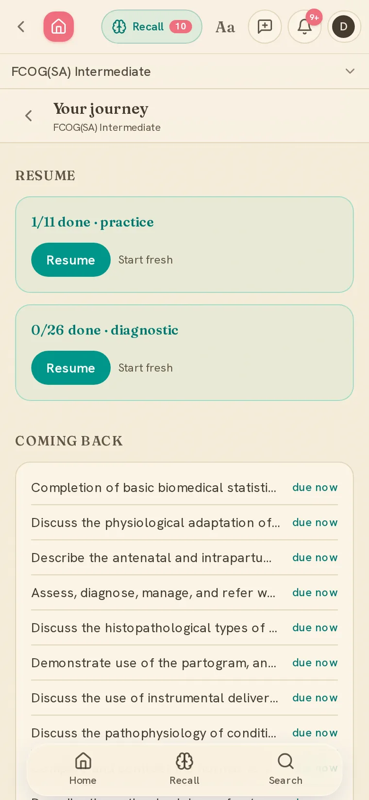 Your journey — coverage, neglect, and resumable sessions